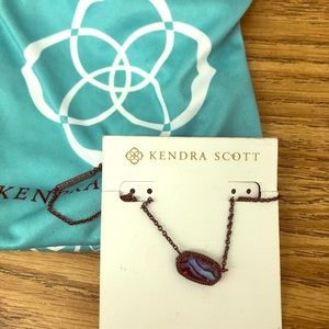 Kendra Scott abalone shell pewter necklace